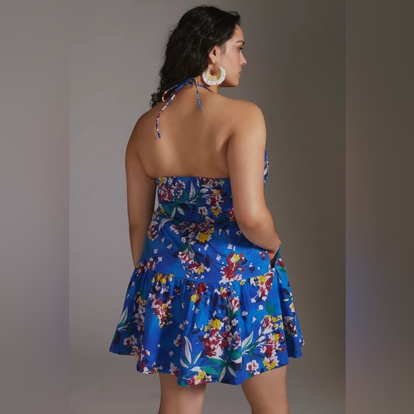 Anthropologie Emily Floral Halter Mini Dress - Picture 3 of 17